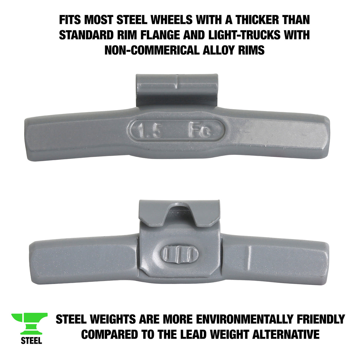 OEMTOOLS 23261 1.50 Oz. T Style Steel Wheel Weight - 1 Box of 25 Additional Image 1