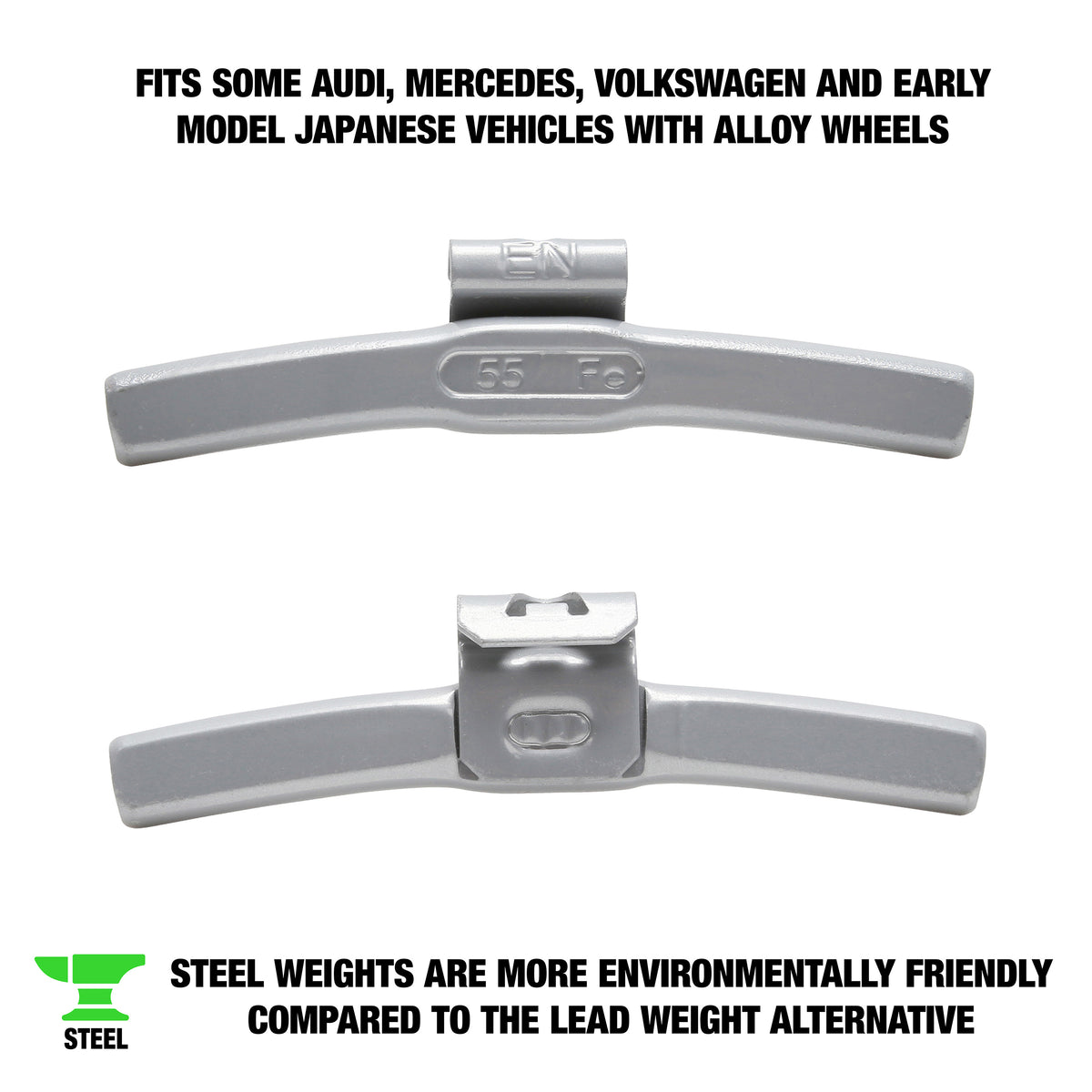 OEMTOOLS 23300 55 gm. EN Style Steel Wheel Weight - 1 Box of 25 Additional Image 1