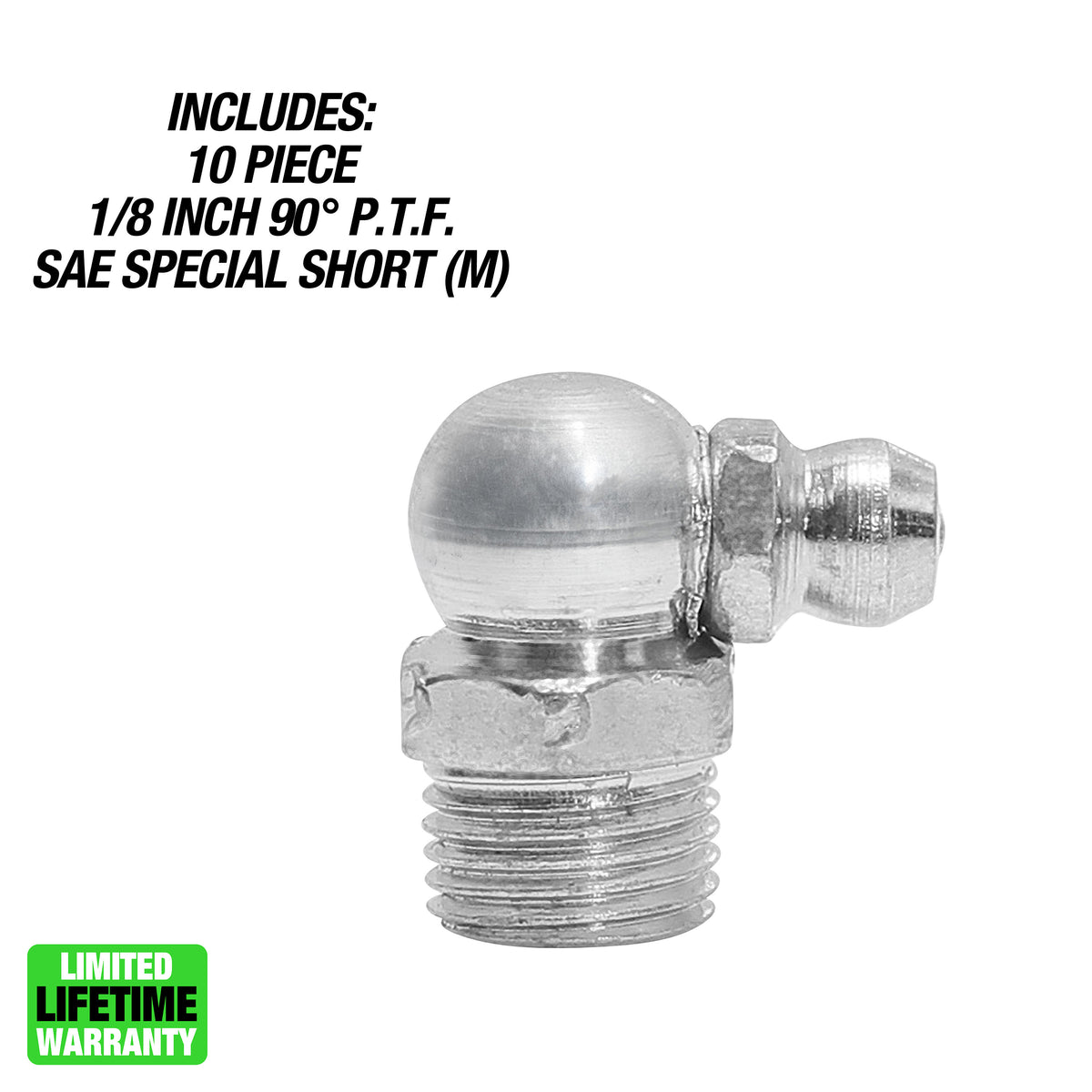 OEMTOOLS 25792 1/8 Inch 90-Degree PTF Grease Fittings (10 Pack) Additional Image 1
