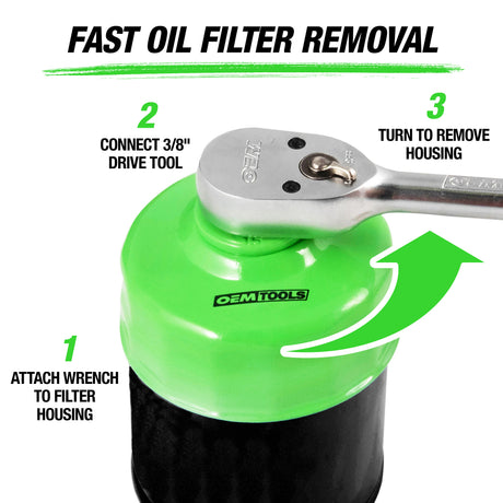 OEMTOOLS 87147 76 mm and 14 Flute Oil Filter Wrench Additional Image 6