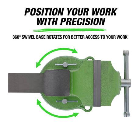 OEMTOOLS 24330 5in. Heavy-Duty Vise with Pipe Jaws Additional Image 3