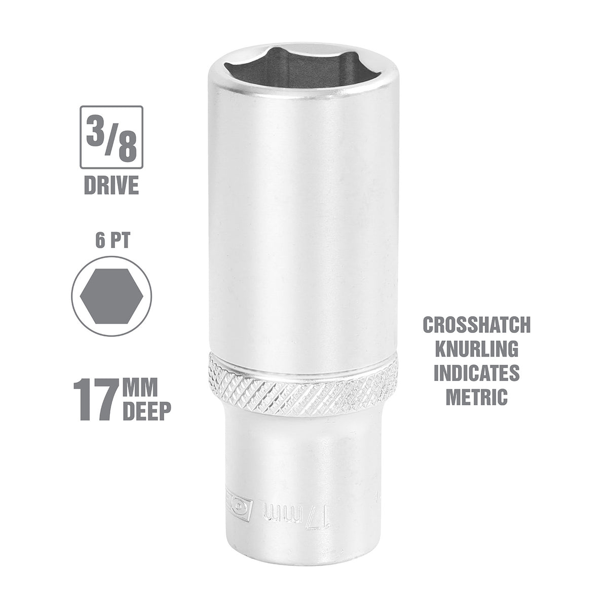 OEMTOOLS 22331 17 mm 3/8 Inch Drive Deep Socket Additional Image 1